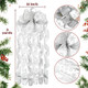 Silver Glitter Christmas Tree Topper Bow 11 inch with 6 Ribbon Tails 3 Yards Elegant Holiday Decoration for Indoor and Outdoor Use Perfect for Family Weddings and Party(Silver Glitter)