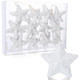 12 Pcs 4 Inch Star Ornament Tree Glitter Five Pointed Star Decoration Suitable for Tree Hanging Decoration Wedding Party Festival Pentagram Ornament (White)