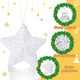 12 Pcs 4 Inch Star Ornament Tree Glitter Five Pointed Star Decoration Suitable for Tree Hanging Decoration Wedding Party Festival Pentagram Ornament (White)