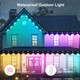 Permanent Outdoor Lights Pro, Warm White LED Christmas Eave Lights 30ft with 22 LED, Waterproof RGB Starry Eaves Lights with App/Remote for Christams, Halloween, Holiday, Party（White