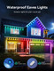 Permanent Christmas Lights Outdoor, 25ft with 18 LED Christmas Lights Smart Permanent Outdoor Holiday Lights LED RGB Lights for Christmas Decorations, Work with APP, Alexa and Google Assistant