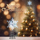 Lenwen Mini Snowflake Tree Topper Christmas Ornaments Blue Star Snowflake Small Treetop for Party Holiday Winter Xmas Home Decorations(Snowflake)