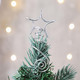 Lenwen Christmas Star Tree Topper Mini Sliver Wire Star Treetop Christmas Decor Christmas Ornaments Decorative Metal Tree Topper for Home Office Christmas Year Holiday Decoration