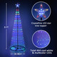 9 ft Lighted Outdoor Christmas Tree, 444 LEDs Pre-lit Christmas Cone Tree with 11 Lighting Modes Timer Remote Control for Indoor Outdoor Xmas Decorations (Cool White/Multicolor)