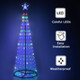 9 ft Lighted Outdoor Christmas Tree, 444 LEDs Pre-lit Christmas Cone Tree with 11 Lighting Modes Timer Remote Control for Indoor Outdoor Xmas Decorations (Cool White/Multicolor)