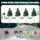 Libima 8 Pcs Solar Powered Christmas Tree Stake Lights Outdoor Decorations Waterproof with Bow Tie Red Berries Bells for Xmas Patio Yard Garden Pathway Cemetery Grave, Constant and Flashing Modes