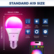 Smart Light Bulbs 60W Equivalent, WiFi Smart Bulb Compatible with Alexa/Google Assistant/Smart Life, A19 E26 RGBCW Color Changing, No Hub Required,2.4G WiFi, ETL Listed, 9W 800LM, 6PCS Smart Light Bulbs 60W Equivalent, WiFi Smart Bulb Compatible with Alexa/Google Assistant/Smart Life, A19 E26 RGBCW Color Changing, No Hub Required,2.4G WiFi, ETL Listed, 9W 800LM, 6PCS