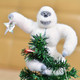 Christmas Tree Topper, Abominable Snow Monster Christmas Tree Ornament, Handmade Abominable Chimpanzees Hugger with Star, Xmas Tree Topper for Christmas Tree Ornament Decoration (White)