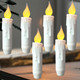 LINCOUNTRY. Short Battery Opererated Taper Candles Flickering Flame White Flameless Taper Candles with Timer Realistic Plastic LED Candlesticks, 4.65 Inch Home Christmas Halloween Wedding Decor, 6 pcs