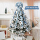 Dusty Blue and Silver Christmas Tree Topper Bows 13 x 53 Inch Large Christmas Bows with Streamer and Snowflake Patterns Decorative Bows for Xmas Tree Wreaths Door Staircase Home Decor