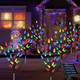 d 6 Packs 120 LED C6 Solar Christmas Lights, Outdoor Christmas Decorations Yard Lights, 8 Modes Waterproof Christmas Pathway Lights for Christmas Decorations Outdoor Yard Patio Cemetery Grave
