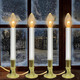 4 Pack Electric Window Candle Lamp with Gold Plated Base, Christmas Window Candles with On/Off Switch, C26 Light Bulb, E12 Base, Window Candles Plug in and Ready to Use for Holiday Wedding Party Decor