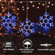 Christmas Snowflake Icicle Lights Outdoor, Blue Hanging 3 Pcs Large Snowflake Window Lights Waterproof Connectable LED Fairy String Lights for Indoor Home Roof Patio Tree Christmas Decoration