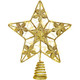 Glitter Gold Star Tree Topper, 3D Hollow Poinsettia Tree Toppers Christmas Decorations Battery Operated, Metal Christmas Tree Topper Star with Lights, Lighted Christmas Tree Star Topper