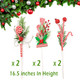 6pcs Christmas Tree Picks Decorations, Red White Green Candy Canes Berry Tree Picks for Christmas Tree Fillers, Grinchmas Christmas Tree Ornaments, Peppermint Sticks Floral Stems