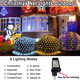 Lovelite 610 LED Christmas Net Lights, 34.5ft x 5ft Mesh Lights Outdoor Clear Wire 8 Modes, Waterproof Connectable String Lights Plug in for Bushes Xmas Tree Garden Holiday Party Decor - Multicolor