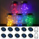 Solar Mason Jar Lid Lights, 10 Pack 30 LED Waterproof Firefly Fairy Lights with Hangers(No Jars), Outdoor Starry String Lights for Patio Yard Garden Wedding Lantern Decor (Mixed Color)