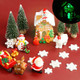 LovesTown Christmas Miniature Figurines for Crafts, 25 PCS Christmas Miniature Ornaments Kit Snowman Christmas Fairy Resin Ornaments Pine Tree for Christmas Garden