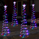 Macarrie 4 Pcs Spiral Christmas Tree Lights Lighted Christmas Tree 125 Colorful LEDs Plug in Christmas Outdoor Decorations Tree and Star Topper for Xmas Yard Garden Patio Indoor Decor (Classic)