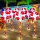 9 Pack Christmas Outdoor Decoration Lollipop Pathway Lights 28.7" Peppermint Candy Cane Walkway Lights 8 Modes Christmas Stake Light for Yard Path Garden Lawn Decor(White Red, White Light)