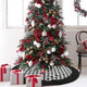 MandyQ 48 Inches Christmas Tree Skirt,Large Black and White Buffalo Plaid Xmas Tree Skirt for Christmas Holiday Party Decorations