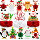 13PCS Christmas Party Decorations, Christmas Honeycomb Centerpieces for Tables, Xmas 3D Table Decorations with Santa Claus Snowman for Merry Christmas Party Supplies Indoor Home Holiday Sign
