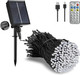 Solar Christmas Lights Outdoor - 65Ft/20m 200 LED Solar Powered String Lights, USB Charging, Remote, 8 Modes Waterproof Lights for Garden, Yard, Tree Decor - Cool White