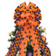 Large Halloween Tree Topper Bow - Christmas Tree Decor Bow with 3 Various Ribbons, Hanging Halloween Tree Ornaments with Ties for Home Front Door Stair Holiday Party, Orange