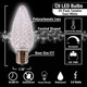 C9 LED Bulb (Pack of 25) Cool White Replacement Christmas Light Bulbs Faceted Retrofit Candle Shape Commercial Grade E17 Socket Roof Lights Bulbs