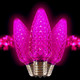 C9 LED Bulb (Pack of 25) LED Pink Replacement Christmas Light Bulbs Faceted Retrofit Candle Shape Commercial Grade E17 Socket Roof Lights Bulbs