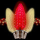 C9 Christmas Lights LED Bulb (Pack of 25) Warm White & RED LED Replacement Christmas Light Bulbs Faceted Retrofit Candle Shape Commercial Grade E17 Socket Roof Lights Bulbs