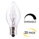 25 Pack Replacement Light Bulbs for C7 E12 Base Christmas String Lights, Classic Christmas Bulbs for Holiday Season Stranger Things Party Indoor Outdoor Garage Garden Backyard Cafe Decoration, Clear