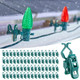 Minetom C7 C9 Christmas Light Clips Outdoor, 100 Count Universal Quick Christmas Light Spring Clips for Outside Roof Gutter Shingle Fence E12 E17 Base