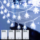 Minetom 4 Pack Christmas Lights, 14 Ft 30 LED Christmas Snowflakes Lights, Waterproof Snowflakes Holiday Lights, Shatterproof Xmas Fairy Lights for Indoor Decor
