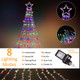 Outdoor Christmas Decorations Star String Lights, 320 LED 11.5 ft Waterfall Tree Lights with 8 Lighting Modes Christmas Star Lights for Indoor Outdoor Yard Home Festival Party Xmas Year Decor
