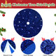 MODFUNS Sequin Tree Skirt Royal Blue Christmas Tree Skirt 60 Inch Velvet Fabric Large Xmas Tree Mat Glitter Tree Skirts Luxury Christmas Tree Skirts Sparkly Tree Cover Skirt Xmas Holiday Decor