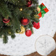 78 Inch Christmas Tree Skirt, Faux Fur Extra Large White Tree Skirt Reusable Christmas Decorations Indoor, Plush Soft Thickened Mat with Silver Sequin Snowflake for Xmas Tree Holiday Party Decor
