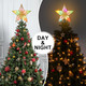 Christmas Star Tree Topper, RGB 9In Glittered Star Tree Topper Light with 10 LED Lights, Hollow Designed with USB Plug for Indoor Year Holiday Tree Decoration