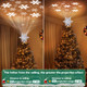 Mrrihand Christmas Tree Topper Lighted with 6 Projection Modes, Built-in 360° LED Rotating Projector Christmas Tree Star, 3D Snowflake Design for Xmas Holiday Christmas Tree Decoration-Silver