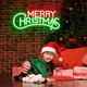 Merry Christmas Neon Sign - Acrylic Christmas Neon Signs, Red Green LED Christmas Lights Sign for Wall Decor Best s Christmas Party Kids Room Year, USB Powered,16'' × 7.5''