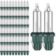 Mudder 100 Pcs Christmas Clear Replacement Mini Light Bulbs Incandescent Light Bulbs 3.5 V Mini Glass Lights with Green Base for Christmas Trees Decor Supplies, 0.125 Ampere, 0.43 Watt(100 Pieces)