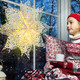 Mudder 10 Pcs Snowflake Paper Lantern Paper Star Lantern with 14 LED Light Paper Lamp Frozen Party Hanging Decoration for Christmas Weddings Year Birthday Holiday Celebration, White