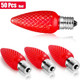 50 Pieces C9 Christmas Light Replacement Bulb E17 LED Easter Light Replacement Bulb Outlet Faceted Christmas Bulb LED for Holiday Decoration(Red)