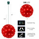 Christmas Lights Ball 7" Outdoor Hanging Sphere Lights 100 LED Orb Light Red Starlight Sphere Lights for Tree Porch Bedroom Christmas Decorations