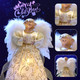 Christmas Angel Tree Topper, Gold Angel Treetop, 10-Light Angel Doll with Feather Wing for Indoor Outdoor Christmas Tree Decorations, Goddess Figurine Holiday Ornament(Gold) Christmas Angel Tree Topper, Gold Angel Treetop, 10-Light Angel Doll with Feather Wing for Indoor Outdoor Christmas Tree Decorations, Goddess Figurine Holiday Ornament(Gold)