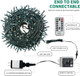 Color Changing Christmas String Lights Outdoor Indoor, 108FT 300 LED Warm White Multicolor Fairy Lights, END to END Connect, Waterproof Christmas Tree Lights Timer Remote