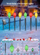 12 Pack Jumbo C9 Christmas Lights Outdoor, 44 Ft Extra Long String Lights Christmas Decorations Outdoor, 60 LED Solar Christmas Lights 2 Charging Ways Waterproof Outdoor Decoration for Pathway Yard