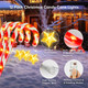 Outdoor Christmas Decorations: 12 Pack Solar Christmas Candy Cane Lights Waterproof, Christmas Pathway Lights with Remote Control & 8 Modes, Christmas Outdoor Decorations for Yard, Walkway Xmas Decor
