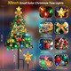 Christmas Tree Lights Outdoor Decorations: 2 Pack 72LED Artificial Small Christmas Tree, 8 Colorful Modes Solar Christmas Lights, Prelit Christmas Tree Lights with 34PCS Xmas Ornaments 6 Lighted Star