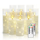 Flickering Flameless LED Candles,Battery Operated Candles 9 Pcs with Embedded Star String,Acrylic LED Pillar Candles with Remote,Suitable for Home Decoration to Create an Atmosphere（White）